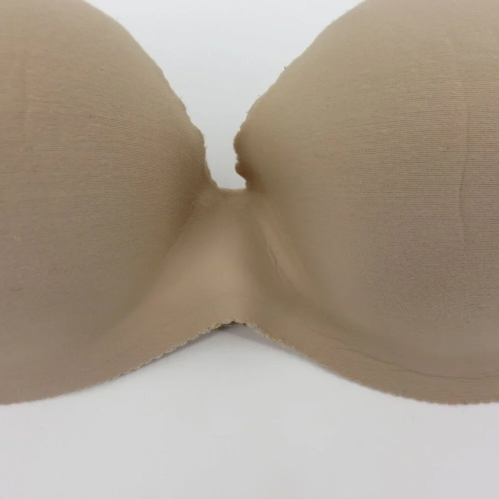 Victorias Secret 32B Bra Angels Secret Embrace Beige Underwire Padded Strapless - Picture 4 of 15